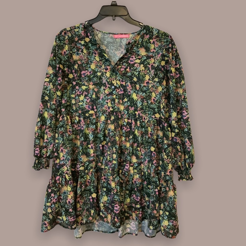 Pink Stork floral ruffled maternity size M top